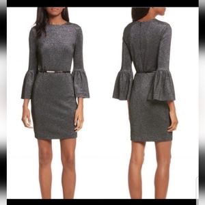 NWT Ted Baker sparkly bell sleeve dress size 3=8 US.